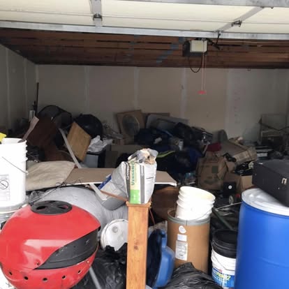 Garage packed with junk before